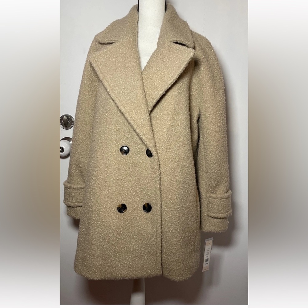BCBGENERATION Boucle Double-Breasted Coat oatmeal XL - Picture 6 of 14